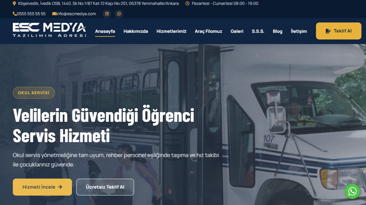 Personel, Öğrenci Taşımacılığı ve VIP Transfer Teması