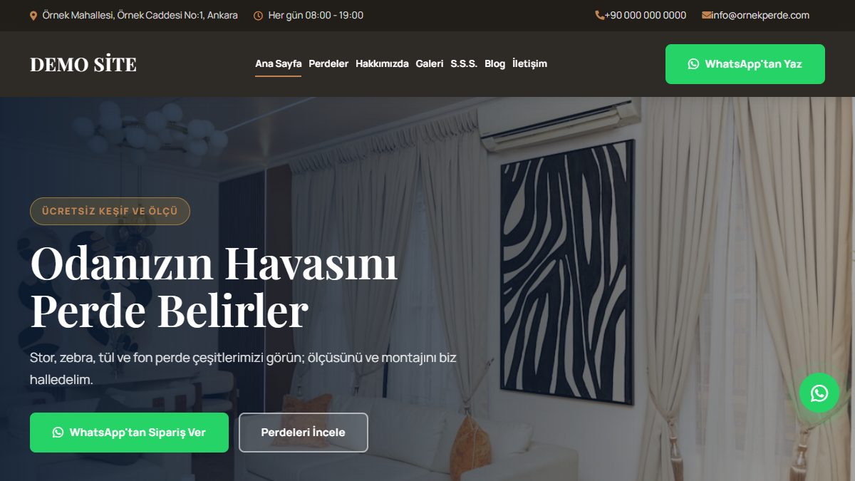 Perde Pro - Stor, Zebra, Tül ve Fon Perde Teması